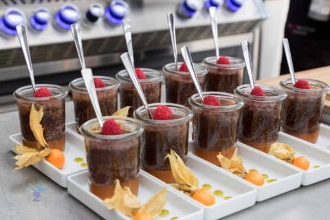 Adi Matzek Grillschule Grill Dessert Schoko Marillenfruchtmark